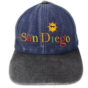 Gift Creations San Diego Sun Embroidered Baseball Cap Blue Black OS Strapback